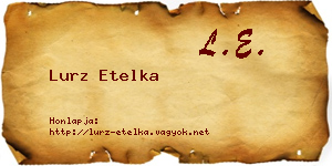 Lurz Etelka névjegykártya